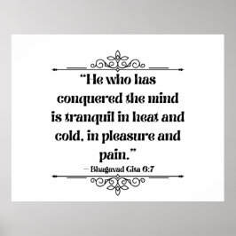 Inspired Grey Minimalist Bhagavad Gita Quote Poster