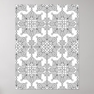 Inspired Tribal Artsy Pattern 2 Poster