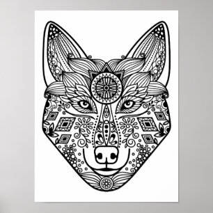 Inspired Wolf Head 2 Poster
