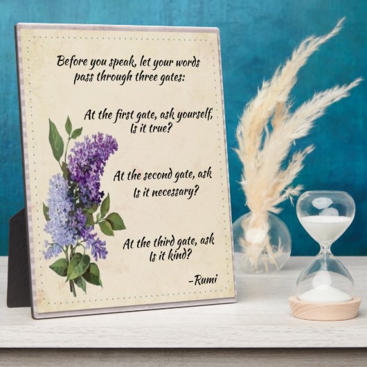 Inspiri Zitat Lavendel Blumenzeichen Fotoplatte (Seite)