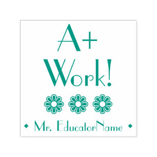 Inspirier "A+ Work!" + Name des benutzerdefinierte Permastempel