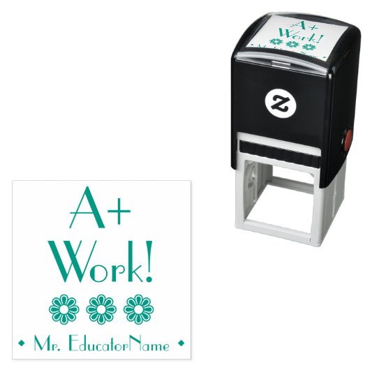 Inspirier "A+ Work!" + Name des benutzerdefinierte Permastempel (Beispiel)