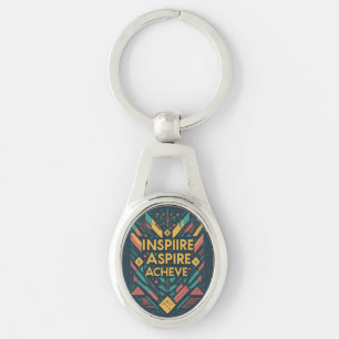 Inspirier Aspire Achieve - Oval Schlüsselanhänger