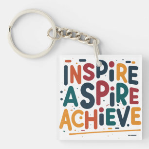 Inspirier Aspire Achieve Square Schlüsselanhänger