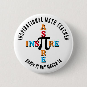 INSPIRIER ASPIRE Math Teacher Happy Pi Day Button
