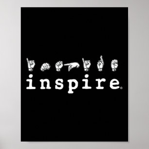 Inspirier Brand Asl American Sign Language Deaf Aw Poster
