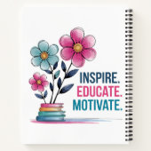 Inspirier Educate Motivate Notebook | Geschenk für Notizblock (Rückseite)