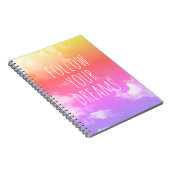 Inspirier: Folgen Sie Ihren Träumen Pink Quote Not Notizblock (Rechte Seite)