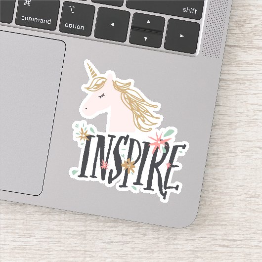 Inspirier | Gold Mane Unicorn Aufkleber (Detail)