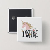 Inspirier| Gold Mane Unicorn Button (Vorne & Hinten)