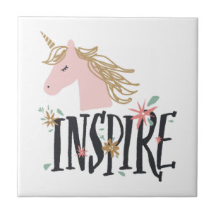 Inspirier  Gold Mane Unicorn Fliese