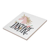 Inspirier| Gold Mane Unicorn Fliese (Seite)