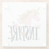 Inspirier| Gold Mane Unicorn Glasuntersetzer (Rückseite)