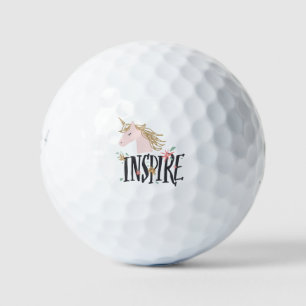 Inspirier Gold Mane Unicorn Golfball