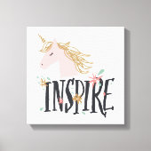 Inspirier | Gold Mane Unicorn Leinwanddruck (Vorderseite)