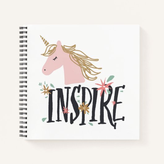 Inspirier | Gold Mane Unicorn Notizblock (Vorderseite)