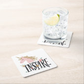 Inspirier| Gold Mane Unicorn Rechteckiger Pappuntersetzer (Vor Ort)