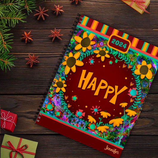 Inspirier Hübschen Blumenglücks Personalisierter S Planer