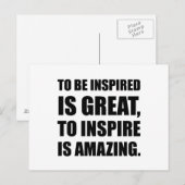 Inspirier ist Phantastisch Postkarte (Vorne/Hinten)