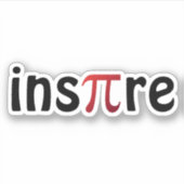 Inspirier Math Geek Black Red Pi Day Aufkleber (Vorderseite)