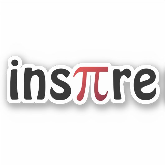 Inspirier Math Geek Black Red Pi Day Aufkleber (Vorderseite)