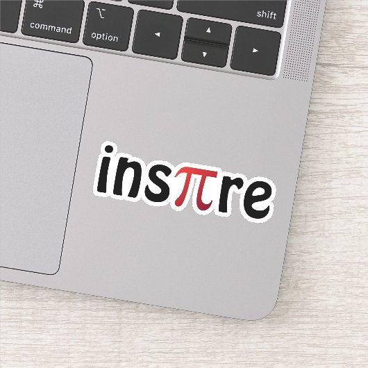 Inspirier Math Geek Black Red Pi Day Aufkleber (Detail)