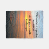 INSPIRIER MATTHEW 19:26 SONNENDESIGN FLEECEDECKE (Vorderseite (Horizontal))