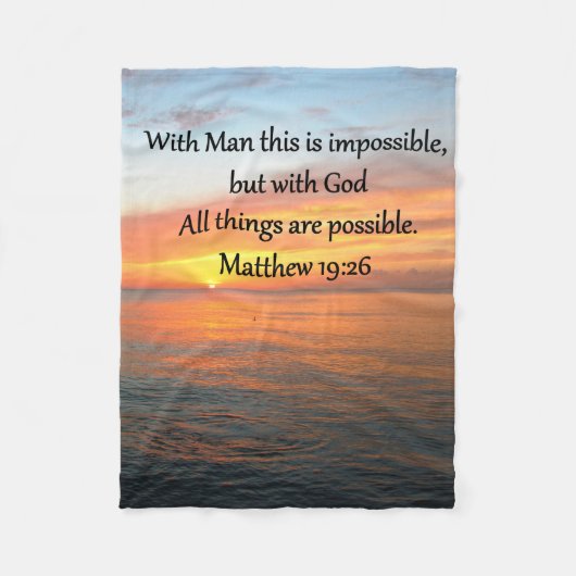 INSPIRIER MATTHEW 19:26 SONNENDESIGN FLEECEDECKE (Vorderseite)
