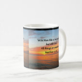 INSPIRIER MATTHEW 19:26 SONNENDESIGN KAFFEETASSE (VorderseiteRechts)