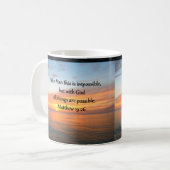 INSPIRIER MATTHEW 19:26 SONNENDESIGN KAFFEETASSE (Vorderseite Links)