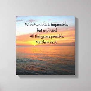INSPIRIER MATTHEW 19:26 SONNENDESIGN LEINWANDDRUCK