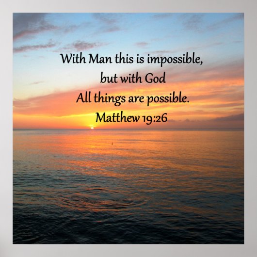 INSPIRIER MATTHEW 19:26 SONNENDESIGN POSTER (Vorne)