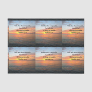 INSPIRIER MATTHEW 19:26 SONNENDESIGN SEIDENPAPIER