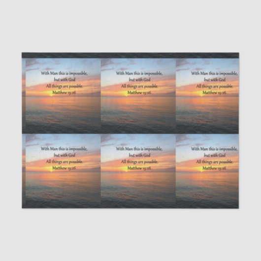INSPIRIER MATTHEW 19:26 SONNENDESIGN SEIDENPAPIER (Vorderseite)