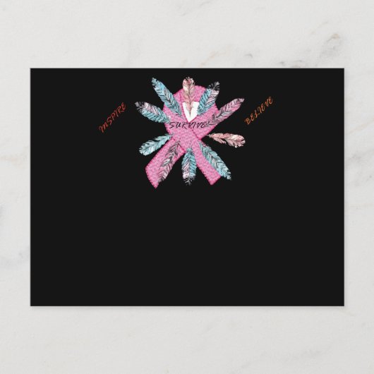 Inspirier Survivor Glauben Brustkrebs Bewusstsein Ankündigungspostkarte (Vorderseite)