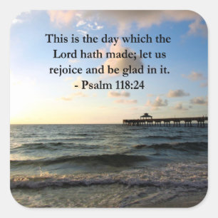 INSPIRIER von PSALM 118:24 VERSE Quadratischer Aufkleber