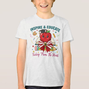 "Inspirieren & Bilden Lehrer T-Shirt – Süßer Apfel Tri-Blend Shirt