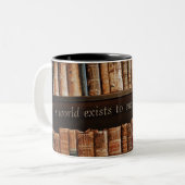 Inspirieren des altes Buch-Zitats Zweifarbige Tasse (Vorderseite Links)