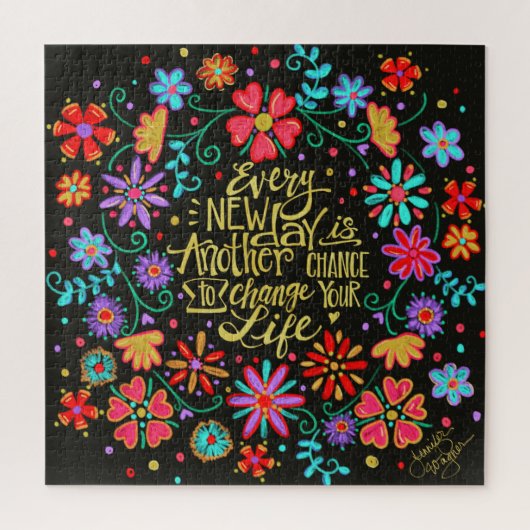 inspirieren Neuer Tag Neue Chancen Blumengeiz Puzzle (Vertikal)