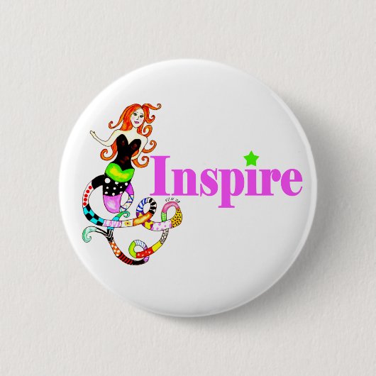 Inspirieren Sie Meerjungfrau-"Girly" Knopf Button (Vorderseite)