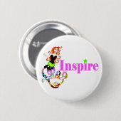 Inspirieren Sie Meerjungfrau-"Girly" Knopf Button (Vorne & Hinten)