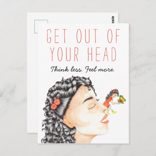 Inspirierend Angst Zitat Mädchen trifft Schmetterl Postkarte (Vorne/Hinten)