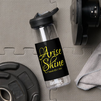 Inspirierend Aufstehen und Leuchten Glaube Schwarz Trinkflasche