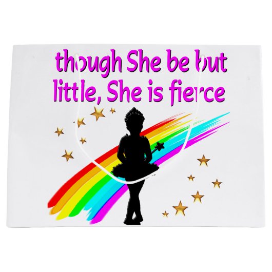 INSPIRIEREND BALLERINA QUOTE DESIGN GROßE GESCHENKTÜTE (Vorderseite)