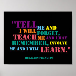 Inspirierend Benjamin Franklin-Zitat-Plakat Poster