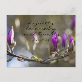 Inspirierend Bibel-Vers Micah 6:8; Magnolie Postkarte