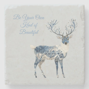Inspirierend Blau Weiß Chic Hirsch Fuchs Steinuntersetzer