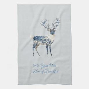 Inspirierend Blau Weiß Schick Hirsch Fuchs Geschirrtuch