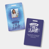 Inspirierend Blue School-Mitarbeiter Lehrer-ID-Fot Ausweis (Vorder- & Rückseite)