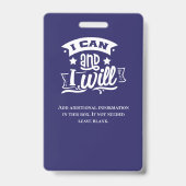 Inspirierend Blue School-Mitarbeiter Lehrer-ID-Fot Ausweis (Rückseite)